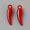 Spray Painted Alloy Pendants, Pepper, Red, 15.5x3.5x3.5mm, Hole: 1.5mm