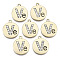 Alloy Pendants, with Rhinestone, Cadmium Free & Nickel Free & Lead Free, Flat Round with Ve, Antique Golden, 23x19x2mm, Hole: 2mm