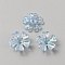 Plating Acrylic Beads, AB Color Plated, with Flower, Light Sky Blue, 16x6mm, Hole: 1.5mm