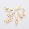 304 Stainless Steel Chain Tabs, Chain Extender Connectors, Golden, 10x3x0.6mm, Hole: 0.8mm and 1.6mm