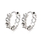 Rack Plating Brass Clear Cubic Zirconia Hoop Earrings, Long-Lasting Plated, Real Platinum Plated, 15x4mm, Pin: 0.8mm
