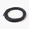 Braided Leather Cord with Core, Leather Jewelry Cord, Jewelry DIY Making Material, Dyed, Round, Black, 4mm, about 10.93 yards(10m)/bundle