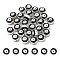 30Pcs Resin Beads, Flat Round with Evil Eye, Black, 8x5mm, Hole: 1.2mm