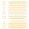 240Pcs 6 Styles Brass Linking Rings, Golden, 10~16x0.7~8mm, 40pcs/style