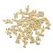 Brass Micro Pave Clear Cubic Zirconia Pendants, Letters Charms, Golden, 22~24x11.5~22x2mm, Hole: 4x2.5mm