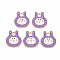 Alloy Enamel Pendants, Cadmium Free & Nickel Free & Lead Free, Light Gold, Rabbit, Medium Purple, 18x16.5x1.5mm, Hole: 3mm