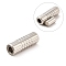 Tarnish Resistant 304 Stainless Steel Magnetic Clasps with Glue-in Ends, Column, Stainless Steel Color, 17x6mm, Hole: 3mm
