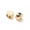 Brass Spacer Beads, with Rubber Inside, Slider Beads,  Lead Free & Cadmium Free, Real 24K Gold Plated, 8x5.5mm, Hole: 1.6mm