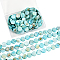 4 Strands Natural Shell Beads Strands, Dyed, Flat Round, Pale Turquoise, 13.5~15.5x3mm, Hole: 1~1.2mm, 26~27pcs/strand, 14.1~14.3 inch
