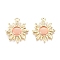 Alloy Cat Eye Pendants, Sun, Golden, Light Salmon, 21.5x18.5x3mm, Hole: 1.6mm