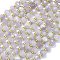 Natural Lavender Amethyst Beads Strands, with Seed Beads, Faceted, Lantern, 8~8.5x6.5~7mm, Hole: 0.6mm, about 44pcs/strand, 15.16 inch(38.5cm)