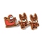 Christmas Acrylic Iron Pendants, Sleigh, 54.5x17.5x2.5mm, Hole: 1mm