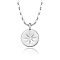 Anti-Tarnish Vintage S925 Silver Eight-pointed Star Coin Pendant Necklace, Retro Style for Women Men, Platinum