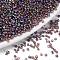 Round Glass Seed Beads, Transparent Colours Rainbow, Round, Purple, 12/0, 2mm, Hole: 1mm, about 30000pcs/pound