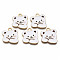 Alloy Enamel Pendants, Light Gold, Cadmium Free & Nickel Free & Lead Free, Bear, White, 21.5x20.5x1.5mm, Hole: 2.5mm