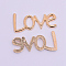 Alloy Cabochons, Word with Love, Cadmium Free & Lead Free, Light Gold, 13x32x2mm