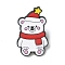 Christmas Enamel Pins, Alloy Lapel Pin Backs for Backpack Clothes, Bear, 27.5x17.5mm