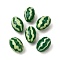 Handmade Lampwork Beads, Watermelon, Green, 20~21x14~15mm, Hole: 2mm