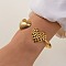 304 Stainless Steel Heart Cuff Bangles for Women, Golden, Inner Diameter: 2.36x2.09 inch(6x5.3cm)