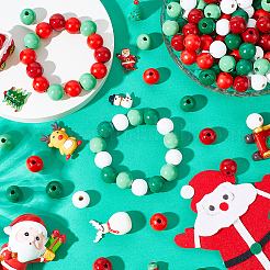 200 шт. 5-х цветные деревянные европейские бусины&nbsp;WOOD-PA0001-08