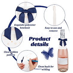 30 шт. полиэстеровый бант и бумажная открытка с подвеской&nbsp;HJEW-OC00028-03