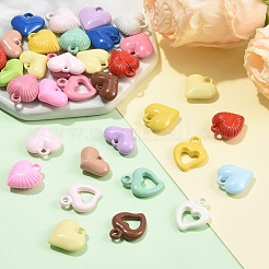 40 шт. 4 стиля акриловых подвесок с запекаемой краской&nbsp;OACR-YW0004-48