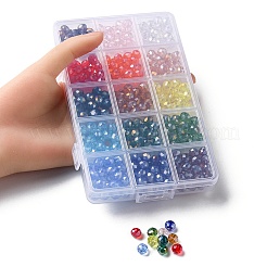 450шт 15 стильные гальванические стеклянные бусины нити&nbsp;GLAA-YW0001-60