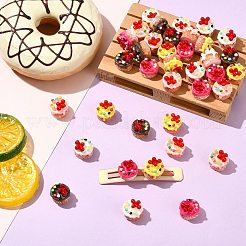 40 шт. 5-х цветное украшение из смолы в виде клубничного торта&nbsp;DJEW-CJ0001-20