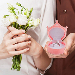 2 шт. бархатные подарочные коробки для хранения колец&nbsp;AJEW-GO0002-24B-01