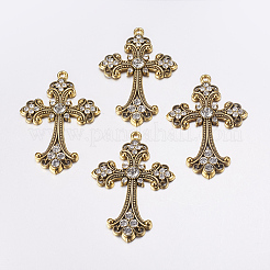 Сплав крест горный хрусталь большие кулоны&nbsp;LS-ALRI-1475-AG-NR