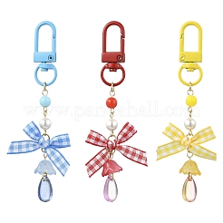 2 шт. пластиковых подвесных украшений в виде банта&nbsp;HJEW-YW00272-01