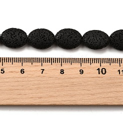 Нити бусин из окрашенной натуральной лавы&nbsp;G-A264-A02-01B