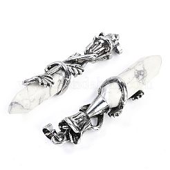 Натуральный говлит ограненный двойной терминальный заостренный большой кулон&nbsp;G-P547-03AS-10A