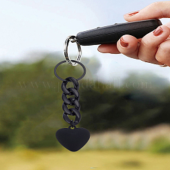 2 шт. 2-цветные брелки из акрила в форме сердца&nbsp;KEYC-LP0001-69