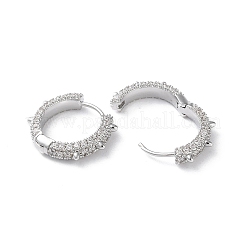 Латунные микро проложить серьги обруча кубического циркония&nbsp;EJEW-P259-02P