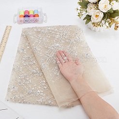 Кружевная ткань из полиэстера с блестками&nbsp;DIY-WH0622-147A