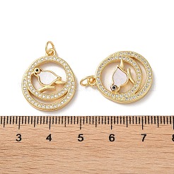 Латунные микропаве прозрачные подвески с фианитом&nbsp;KK-B083-33B-G