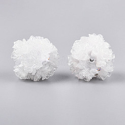 Бусины из полимерной глины со стразами и рельефными смоляными розами&nbsp;RESI-T059-04A