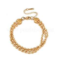 Многорядные браслеты из бусин нержавеющей стали 304&nbsp;LS-BJEW-K287-01G