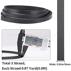 3 шт. плоский кожаный шнур для украшений&nbsp;WL-GF0001-16D-02