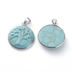 Синтетические бирюзовые подвески&nbsp;G-G807-B04