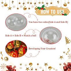 10 шт. прозрачных акриловых елочных шаров-подвесок&nbsp;DIY-CP0013-38B