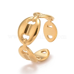 Ионное покрытие(ip) 304 нержавеющая сталь кофейные зерна открытое кольцо-манжета для женщин&nbsp;RJEW-A005-30G