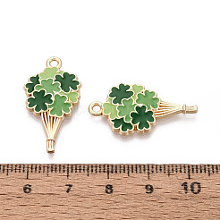 Подвески из сплава с эмалью ко дню святого патрика&nbsp;ENAM-T024-41A-G