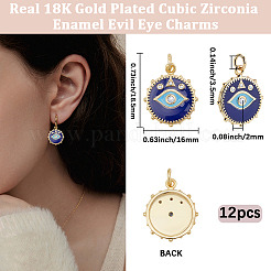 12шт латунные подвески с микропаве и кубическим цирконием&nbsp;KK-BBC0023-03