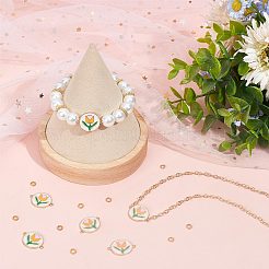 6 шт. латунные разноцветные эмалевые соединительные подвески&nbsp;FIND-CN0001-24