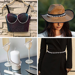 1 ярд круглых хрустальных стеклянных чашечных цепочек со стразами&nbsp;DIY-PJ0001-43B