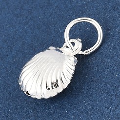 Подвески из чистого серебра в форме полых ракушек с соединительными кольцами&nbsp;STER-R013-02S