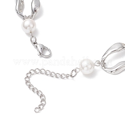 Женские браслеты с овальными звеньями из нержавеющей стали 304 и синтетической бирюзой&nbsp;BJEW-JB12173-01