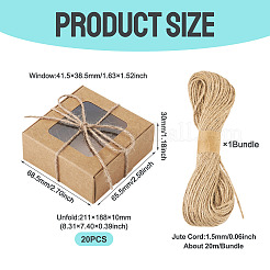 20 шт. складные упаковочные коробки из крафт-бумаги с видимым окном&nbsp;CBOX-TA0001-17